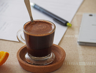 Cup of coffee espresso. Break time