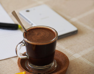 Cup of coffee espresso. Break time