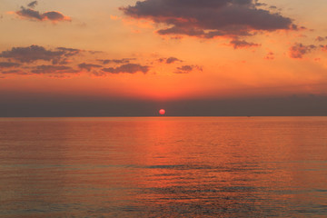 Sunrise and sea landscape  nature background, for graphic backgr