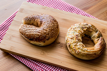 Turkish Ay coregi / Croissant with chocolate cocoa and raisin.