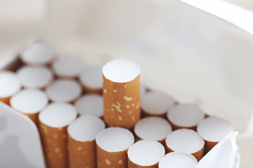 Open pack of cigarettes