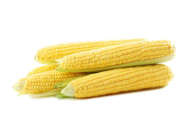 Sweet corns isolated on a white