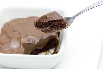 Natillas de chocolate con bizcocho
