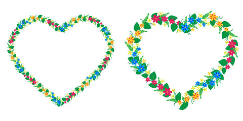 Fototapeta premium Beautiful flowers hearts.