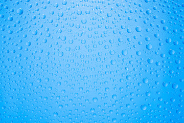Water drops on blue background