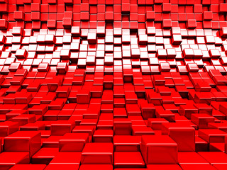 Obraz premium Abstract Red Cube Blocks Wall Background