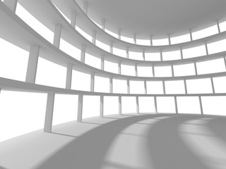 Abstract Architecture Background. Empty White Futuristic Room