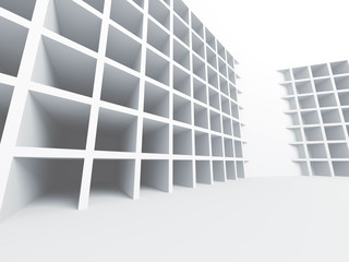 Abstract White Interior Architecture Design Background