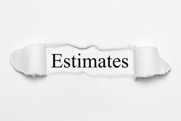 Estimates on white torn paper