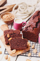 chocolate cake with almonds - sweet food