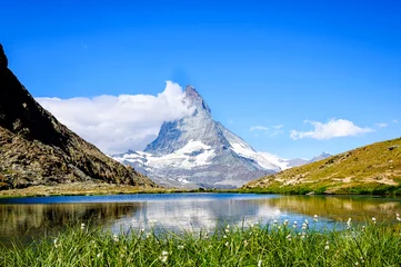 Fotobehang Riffelsee,Zermatt, Switzerland © Eakkapan