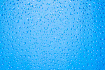 Water drops on blue background