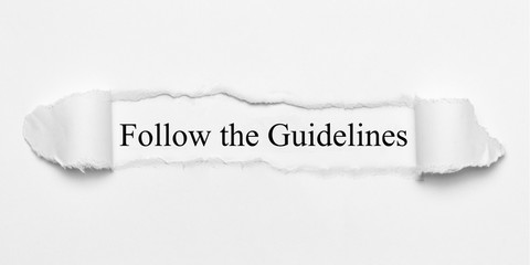 Follow the Guidelines on white torn paper