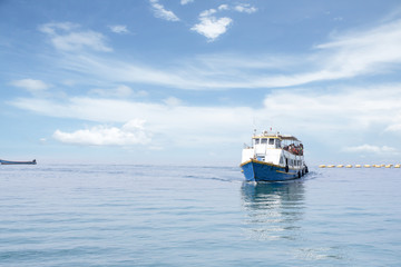 speed boat in tropical sea