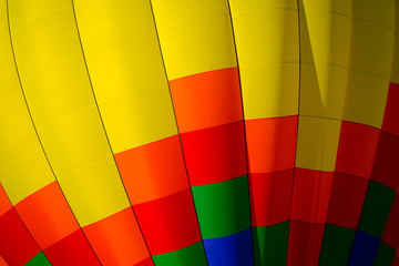 Fototapeta premium Close up of a colorful hot air balloon.