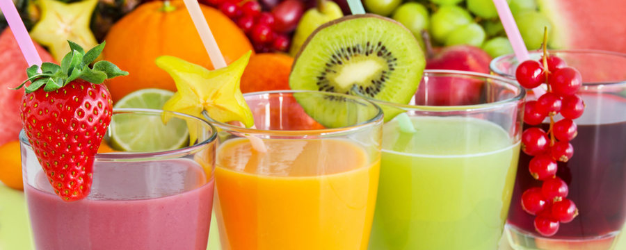 Smoothies and fruits