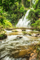 Beautiful natural Pha Dokseaw Waterfall at Chiang Mai, Thailand