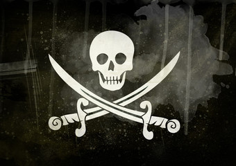 grunge pirate flag