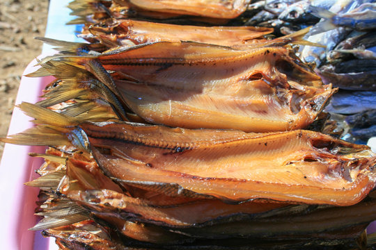 cold-smoked fish. Baikal omul
