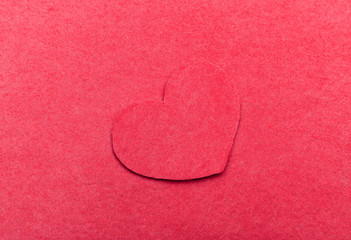 pink heart on pink paper. love card. Valentine's Day