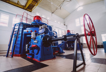 Turbine generators. Hydroelectric power plant.