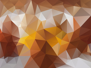 vector abstract irregular polygon background with a triangle pattern in brown, beige, yellow and gray color
