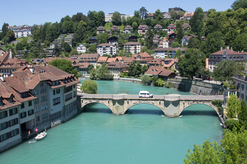 Fototapeta na wymiar Aare River Bern Switzerland