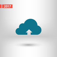 This image represents a cloud upload illustration icon, vector i