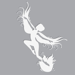 Template fairy for cut of laser or engraved. Stencil for paper, plastic, wood, laser cut acrylic. Decoration for windows, wall and interior design. 