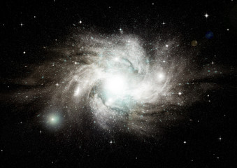 Stars, dust and gas nebula in a far galaxy