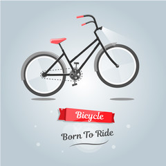 Born to ride a bike. Trendy style for web site.