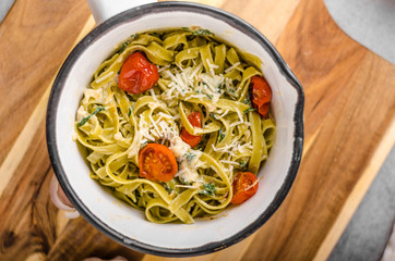 Delicious pasta with blue cheese