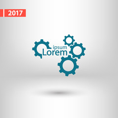 gears icon, vector illustration. Flat design style 