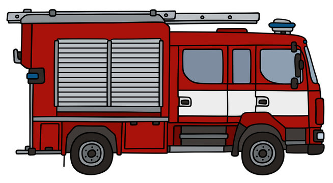 Hand drawing of a fire truck