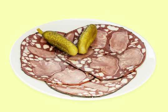 tranches de saucisse de langue au sang