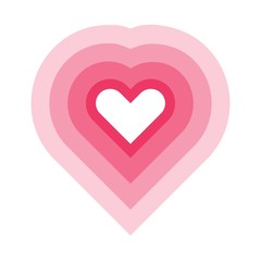 Stylized heart icon with flat shine. Modern romantic silhouette