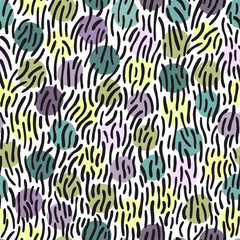 Abstract seamless pattern with hand drawn textures.