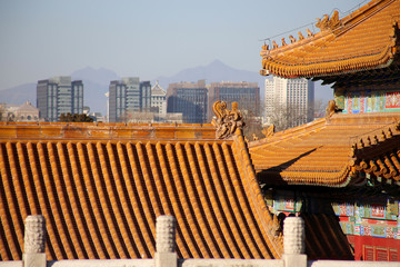 Pagode Dach in der Verbotenen Stadt Beijing Peking