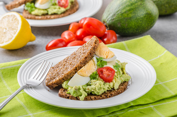 Healthy bread with avocado spread