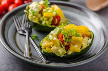 Stuffed avocado with vegetable