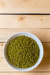 Green bean seed on table.