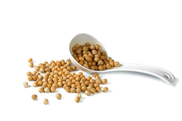 Soybeans isolated on white background