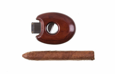 Cuban cigar guillotine cigar on a white background