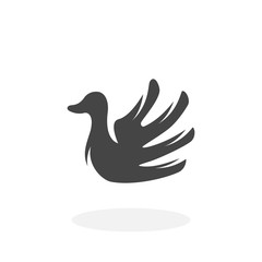 Swan Icon. Vector logo on white background