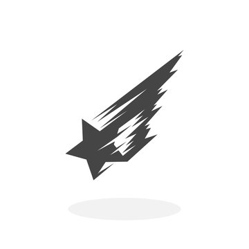 Shooting star Icon. Vector logo on white background