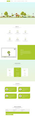 Green One Page Website Design Template in Professional Vector Design, 