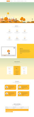 One Page Website Design Template in Professional Vector Design, 