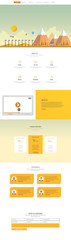 One Page Website Design Template in Professional Vector Design, 