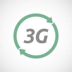 Isolated reuse sign with    the text 3G