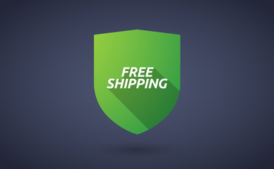 Long shadow shield with    the text FREE SHIPPING